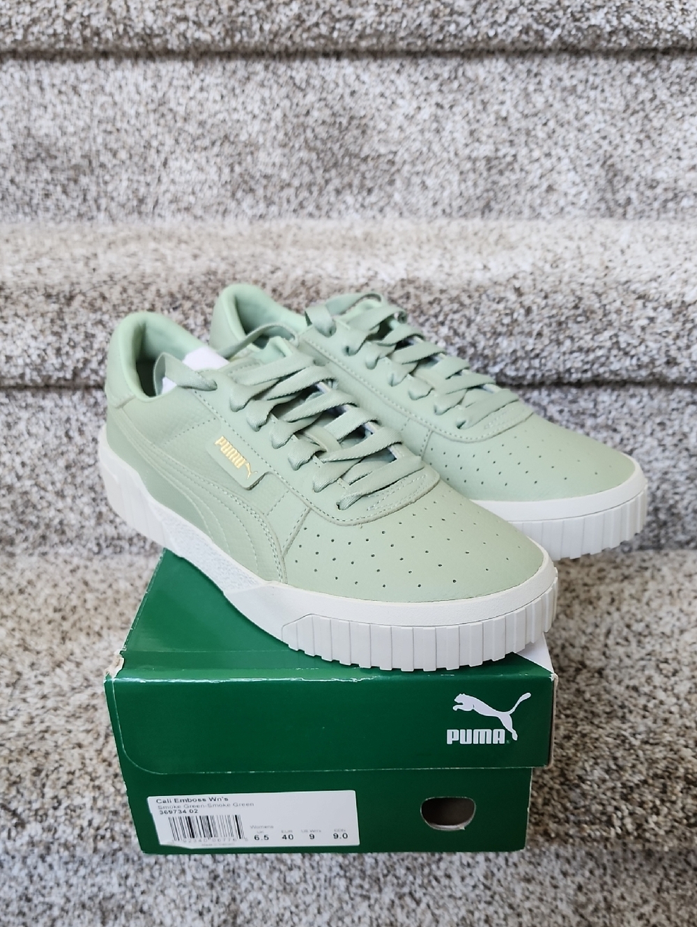 NEW Puma Cali Emboss Casual Sneaker Smoke Green Womens Sz 9